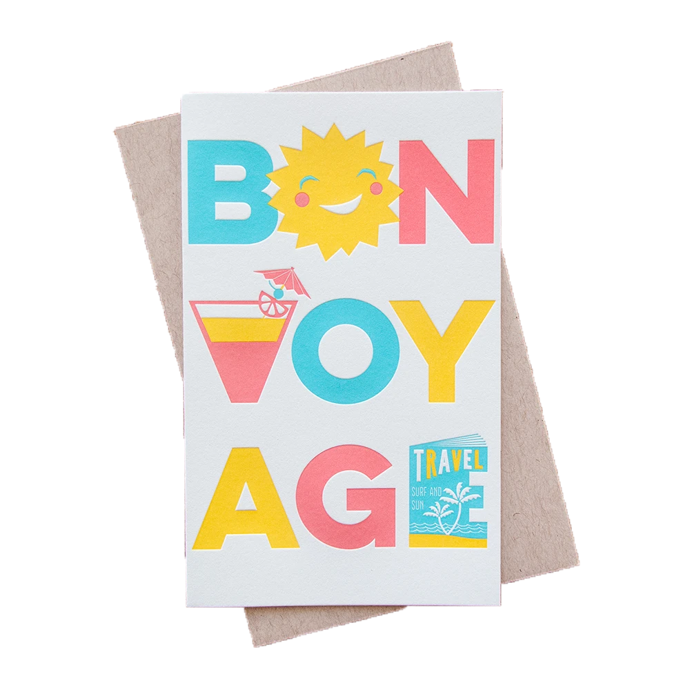 Bon Voyage Card by Anemone Letterpress