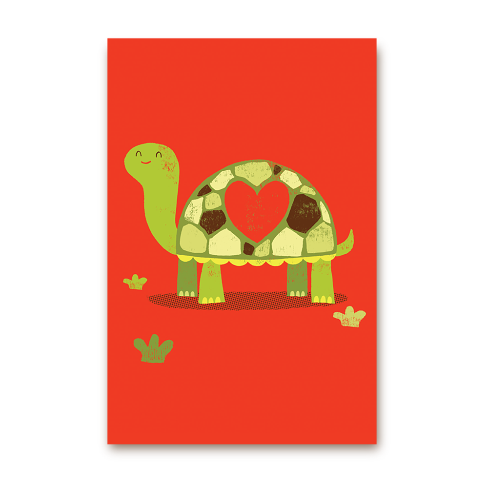 Monster Riot Tortoise Love Postcard by Lagom