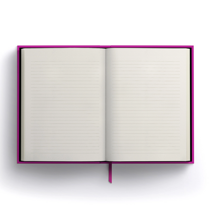 Lined notebook open to an example page.