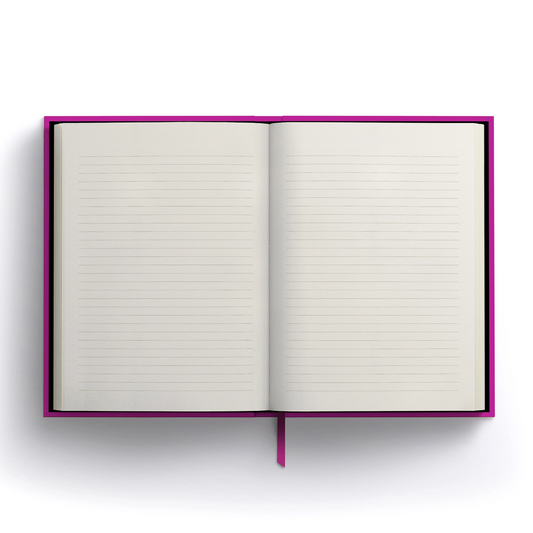 Lined notebook open to an example page.