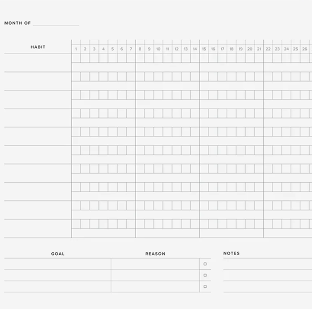 Habit Tracker Notepad by Appointed
