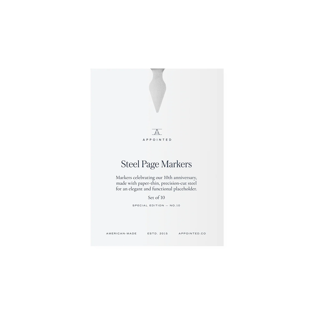 Limited Edition Steel Page Markers by Appointed