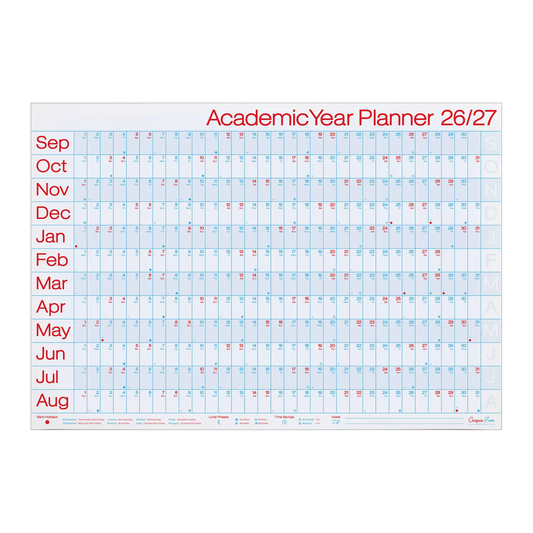 2026-27 Academic Year Planner Wall Calendar by Crispin Finn