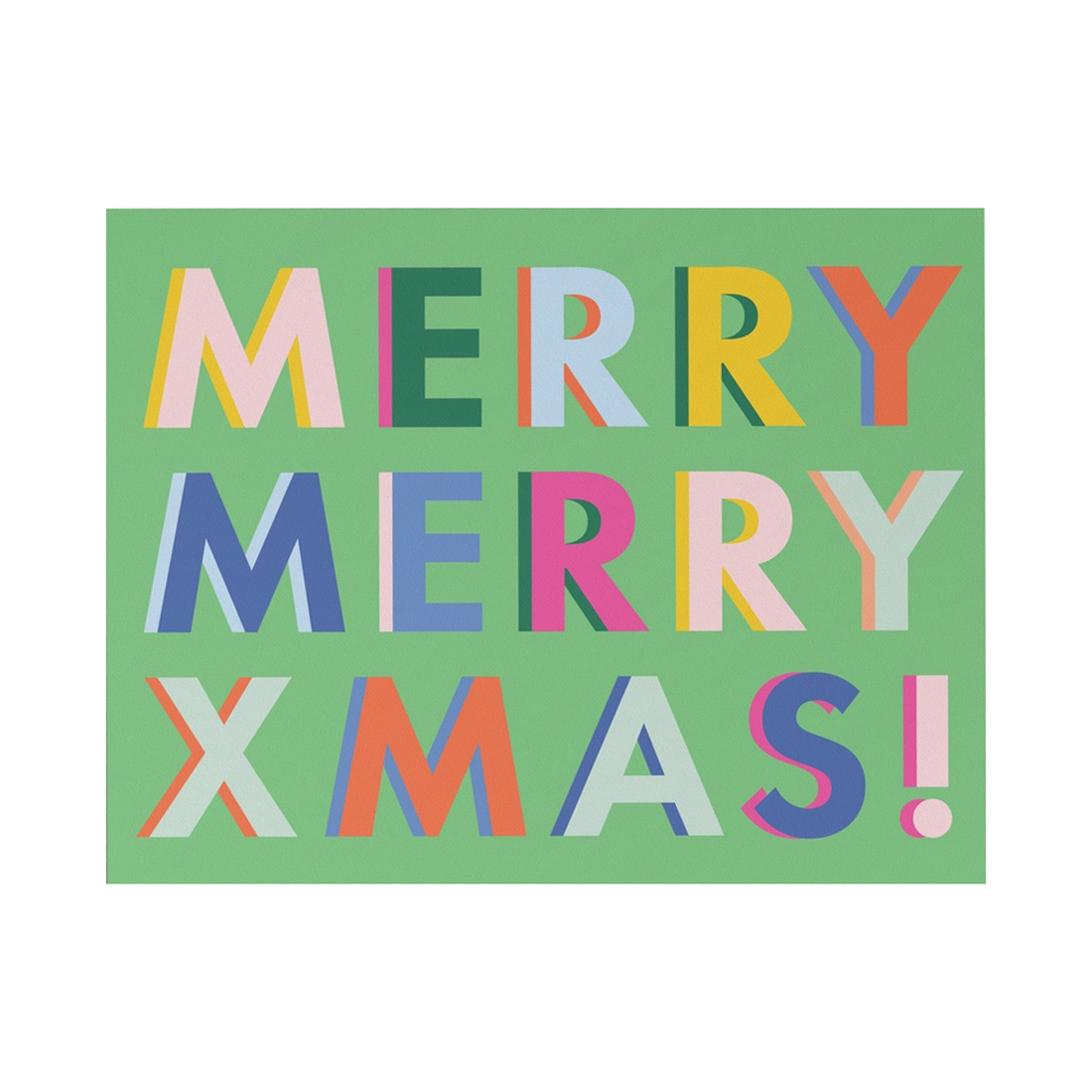 Merry Xmas Multicolor Shadow Card by Knot & Bow
