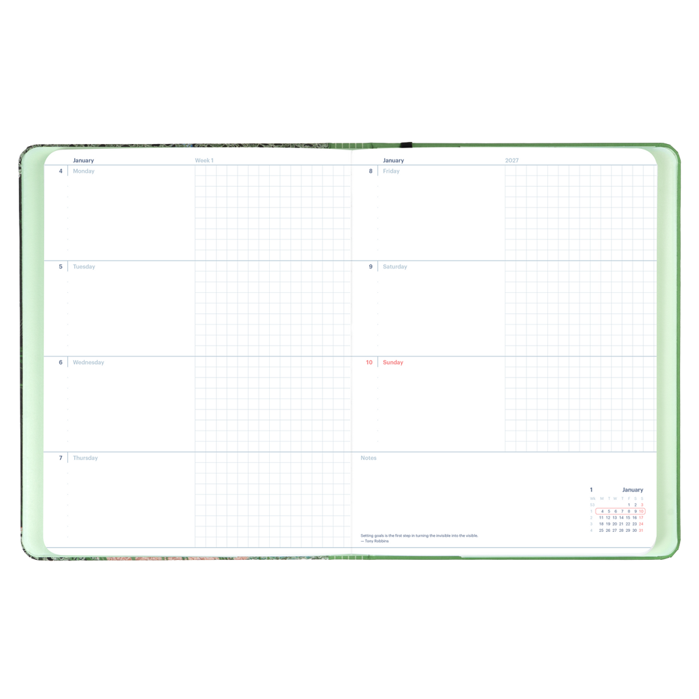 2027 Weekly & Monthly Horizontal Planner by Mossery