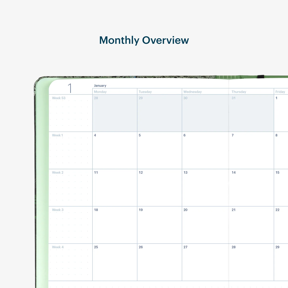 2027 Weekly & Monthly Horizontal Planner by Mossery