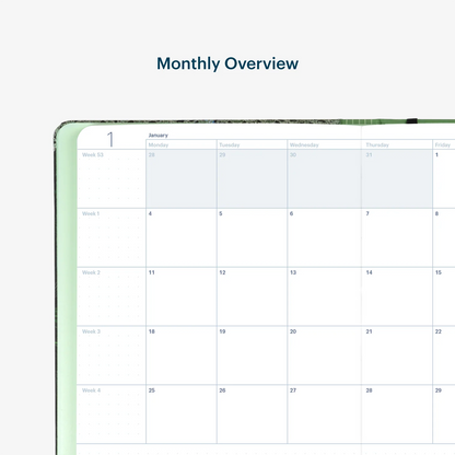 2027 Weekly & Monthly Horizontal Planner by Mossery