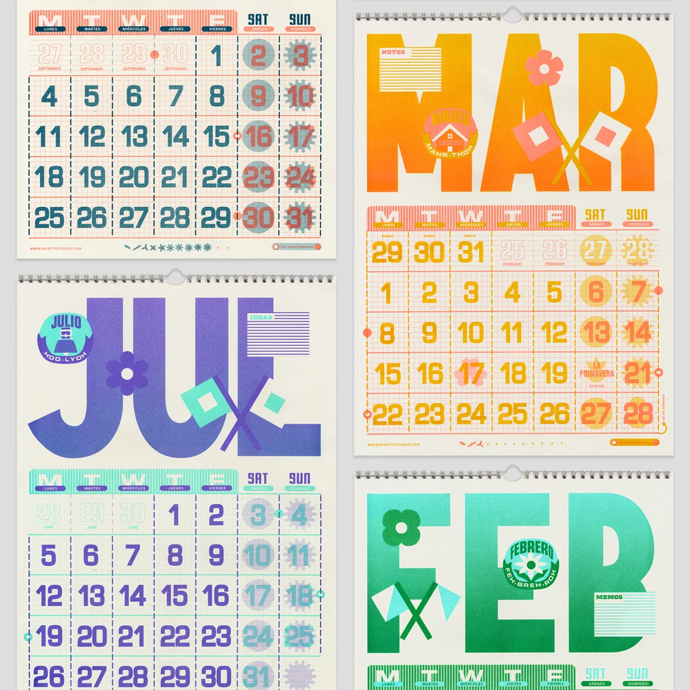 2027 Wall Calendar by Risotto