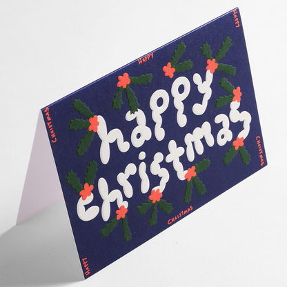 Micke Lindebergh Happy Christmas Holly Card by Wrap