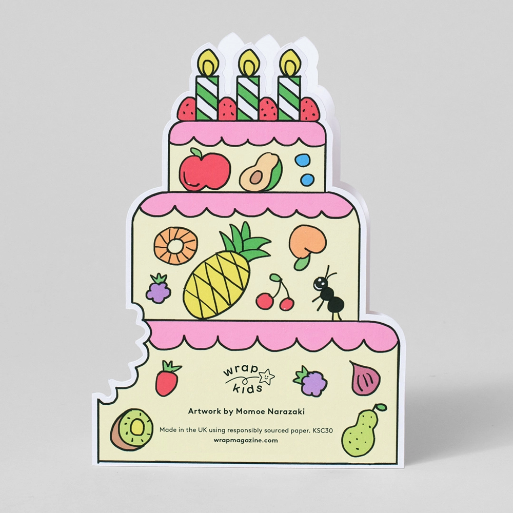 Momoe Narazaki Birthday Cake Bear Shaped Card by Wrap