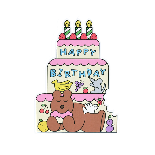 Momoe Narazaki Birthday Cake Bear Card by Wrap