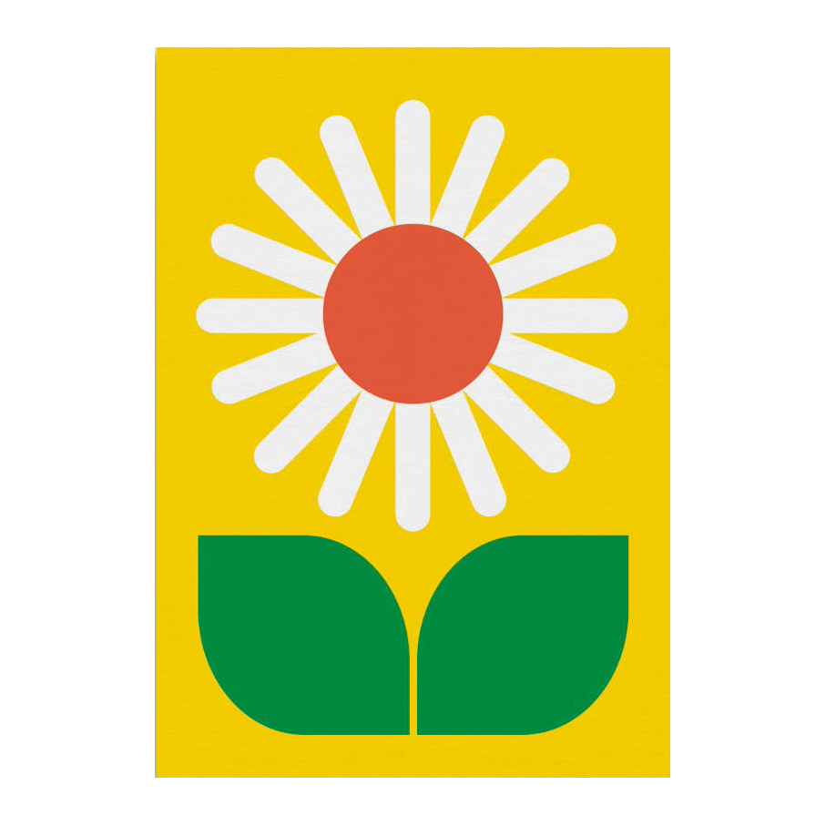 Flower Yellow Card by Graphic Factory