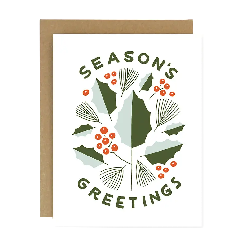 Season’s Greetings Holly Card Set by Worthwhile Paper